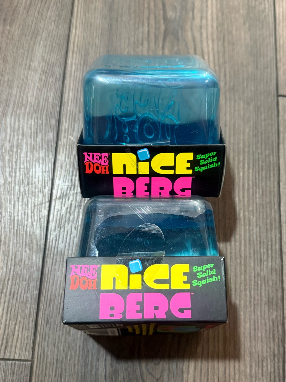 Authentic Schylling NeeDoh Nice Berg Super Solid Squish Blue NIB x2 Bundle